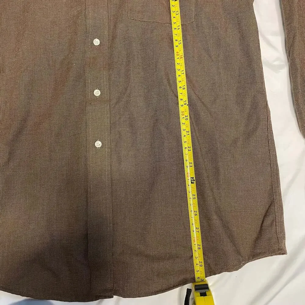 Claybrooke Wrinkle Free Oxford Shirt Brown Button Down 16.5 34/35
